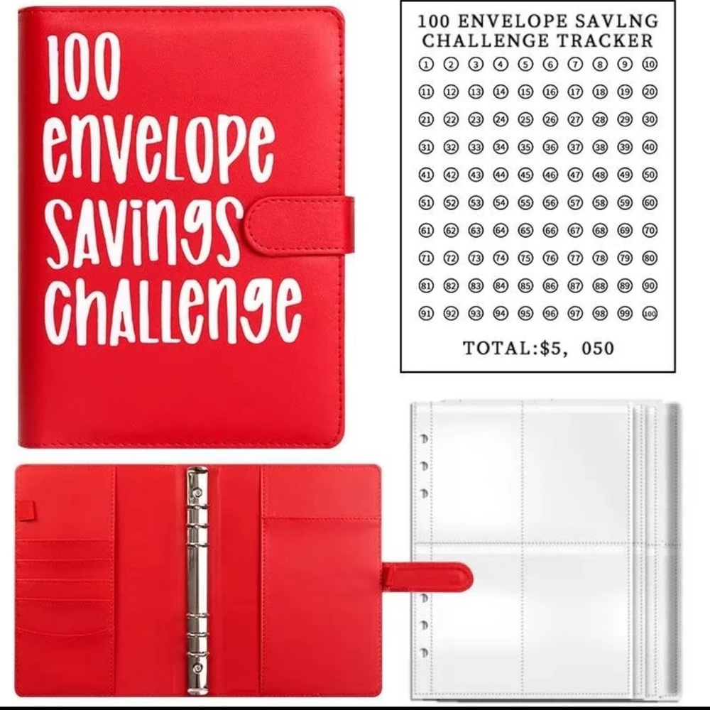 100 dollar Envelope challenge book 📕 “RED” save 5,050